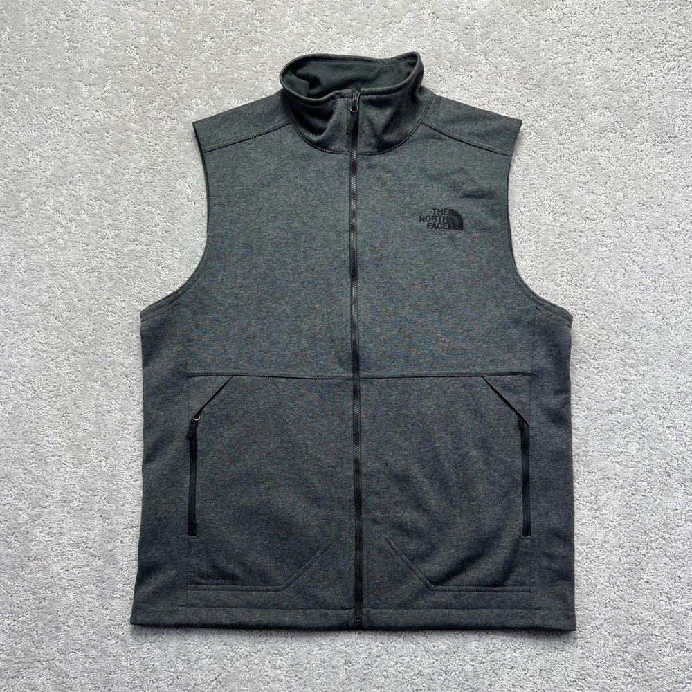 The North Face Vest Mens Small Gray WindWall Full Zip Outdoor Hiking Camping